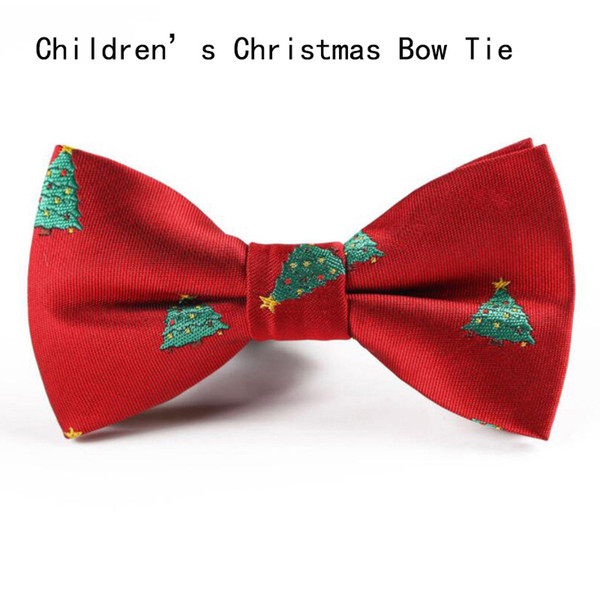 Ricnais Boys Christmas Bow Ties Snowflake Christmas Tree Pattern Bow Tie For Children Kids Gifts Red Blue Bowtie Size 9cm*5cm