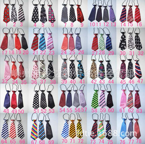 Korean Style Kids Best Sale Multicolor Zipper Tie Childrens Polyester Preppy Style Pretty Neck Tie Kids Accessories