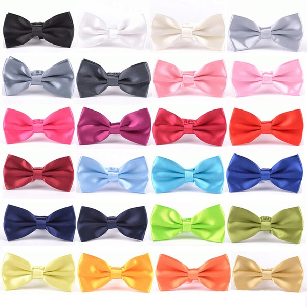 Kids Bow Tie Necktie British Style Solid Color Children Kids Boys Girls Party Wedding Bowtie Pre Tied Bow Tie Necktie Adjustable b1164