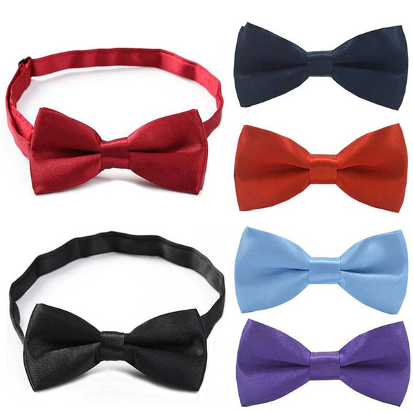 Child Bow Tie Boys Girls Adjustable Neck Bowtie Children Solid Bowties Kids Tie Casual Neck Ties