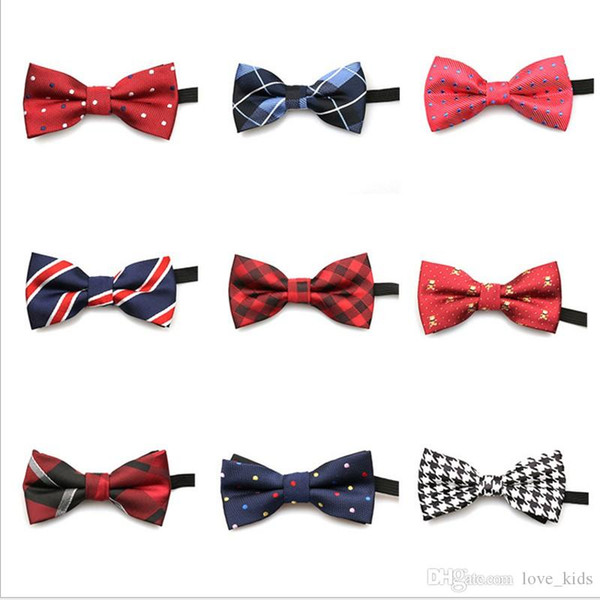 2019 New design children ties fashion solid color bow Casual dot ties for handsome boy gift