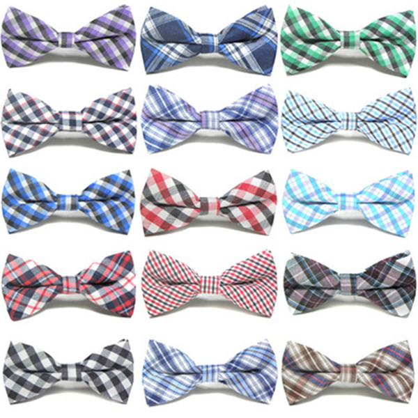 British style Baby Tie check Children Necktie Fashion Children Cute Pure Color Necktie Hot Kids Cotton and Adjustable Bow Tie b1164-1