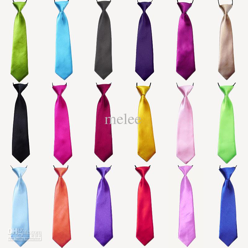 100Pc Baby Boy School Wedding Elastic Neckties neck Ties-Solid Plain colors 32 Child School Tie boy