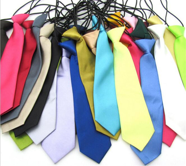 200pcs 25 colors Baby Boy School Wedding Elastic Neckties neck Ties-Solid Plain colors Child School Tie boy Y193