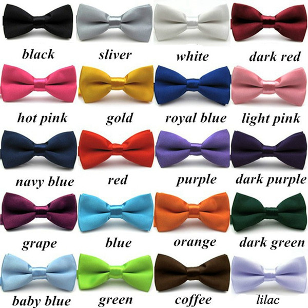 Children Bow Ties for Sale Adjustable Shiny Bow Knobs Party Bowtie Solid Colors Royal Blue School Kids Bow Tie Wedding