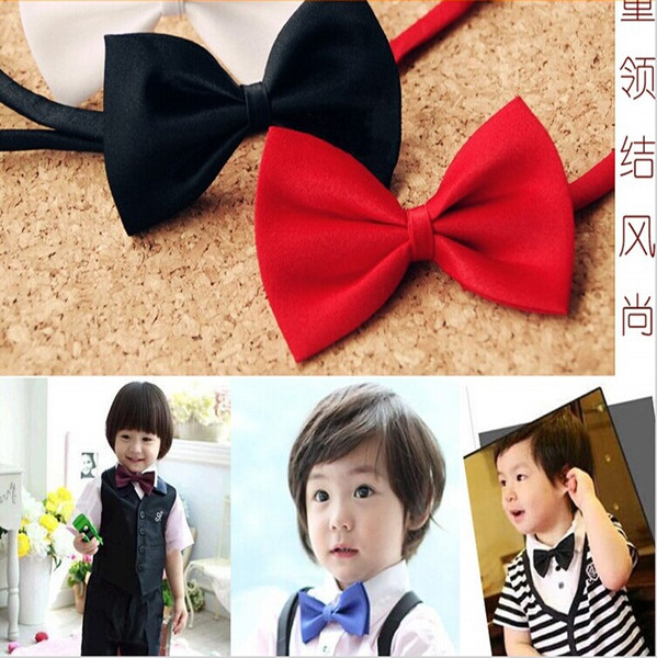 Free Shipping Kids Fashion Accessories Boys Bow Silk Ties Baby Bowties Photography Props 10 Colors Available