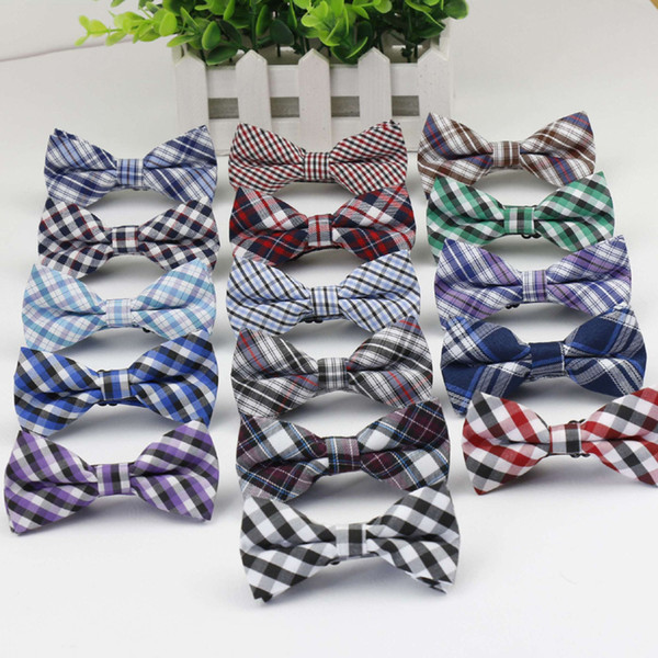 16colors Cute Baby Boys Ties Grid Plaid Bowknot Children Accessories Party Wear Fashion Classical Check Kids Tie Bow