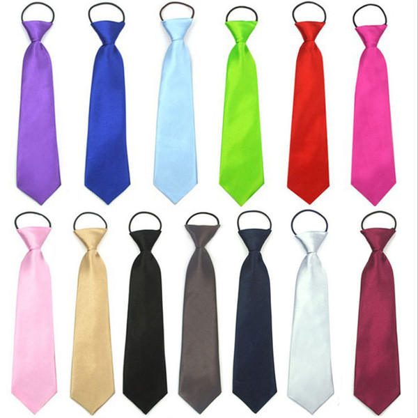 Baby Boy School Wedding Elastic Neckties neckTies-Solid Plain colors 13 Child School Tie boy K0231