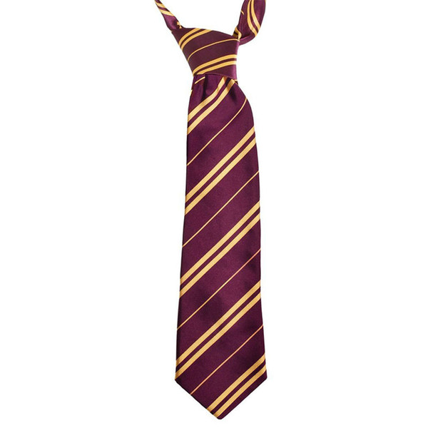 DHL Stock Kids Harry Potter Ties Hogwarts Gryffindor/Slytherin/Ravenclaw/Hufflepuff Striped Necktie College Style Cosplay Gift for Children