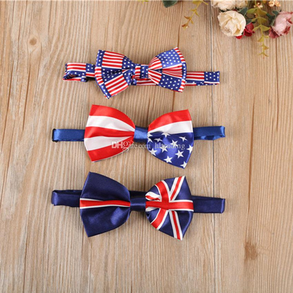 5 Colors British style Baby star stripe Tie Children UK American flag Necktie Fashion Children Bow Tie Hot C6471