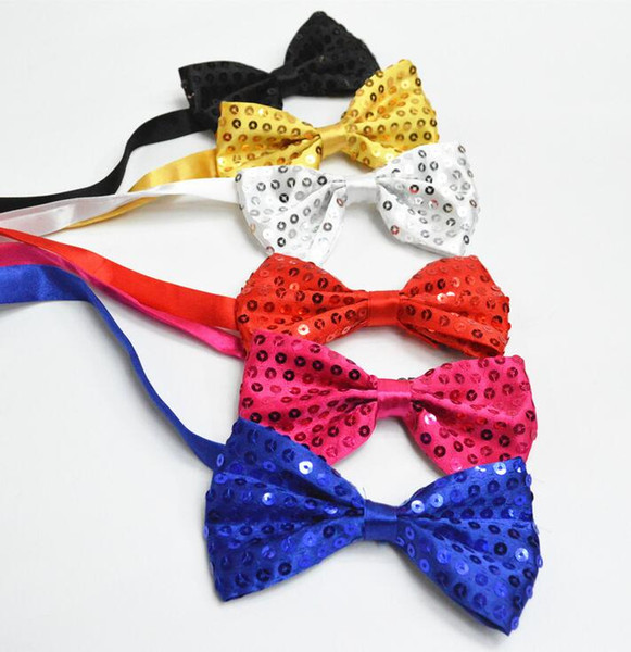 Children's sequins performance bow tie robe dress pure color pin tie children gifts