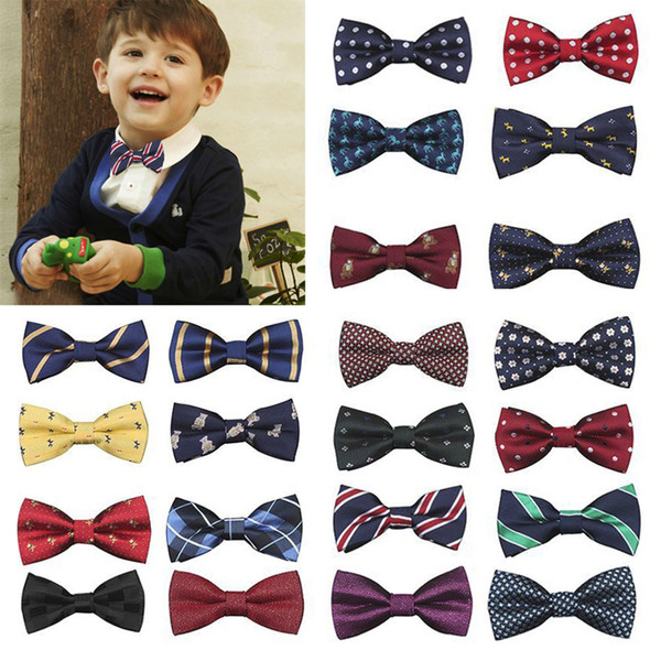 MUQGEW New School Boys Kids Children gentle Baby Bow Tie Adjustable length Wedding Striped Colour Tie Necktie headband