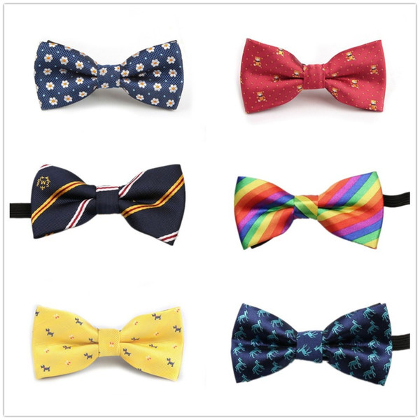 HOOYI Boys Bow Ties Stripe Kids Neckwear Dot Bowtie for Children Cartoon Party Gift Small size Tie