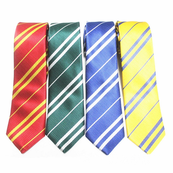 150pcs Harry Potter Ties Clothing Accessories Borboleta Necktie Ravenclaw Hufflepuff Necktie Hogwarts Stripe Ties 4 design