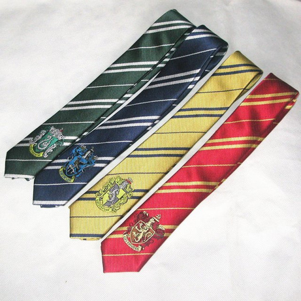 DHL classic Gryffindor Tie badge Slytherin Ravenclaw Hufflepuff striped tie school tie free shipping