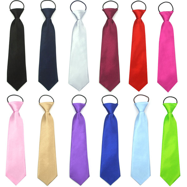 16colors Kids solid color necktie photo props boys girls ceremony performance party elastic cord simple tie B11