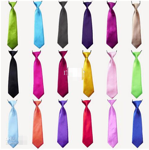 Cheapest Baby Boy School Wedding Elastic Neckties neck Ties Solid Plain colors 3 Child School Tie boy