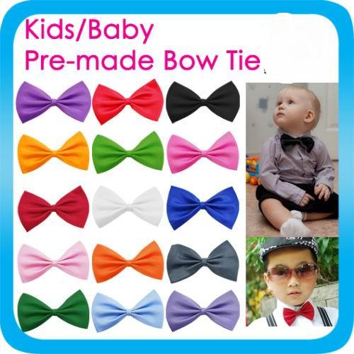 YOUNG BOYS BOW TIE kids children toddlers Pre-tied wedding bowtie CHOOSE COLOUR Children Kids Toddler Boys Girls Solid Colour Bowtie Pre Tie