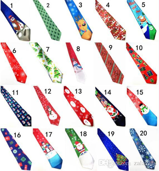 Hot 29 colors Christmas Neck Tie 2018 fashion Xmas Ties Santa Claus snowman print Party dress up Tie