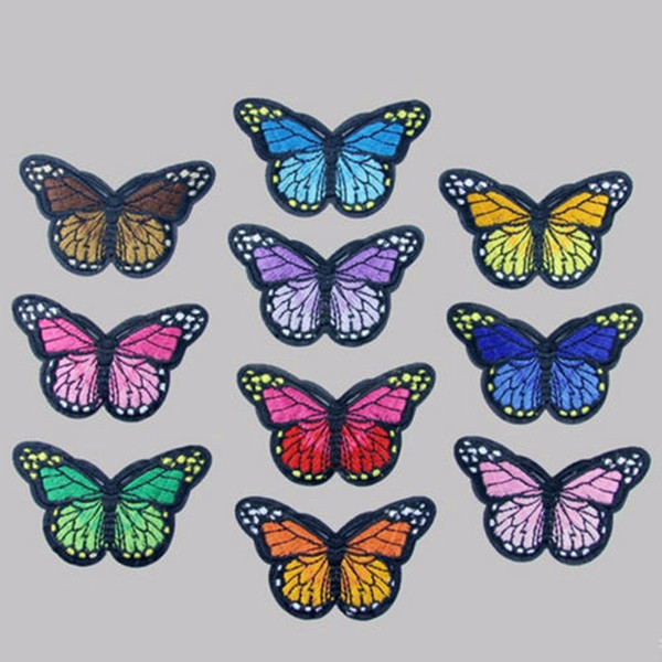 10PCs wedding decoration Sew On Patches For Clothing Multicolor Buerfly Embroidery Patch Appliques Badge Stickers For Clothes