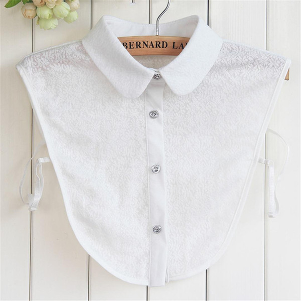 Shirt Fake Collar Blouse Tie Korean Women Detachable Lace Collar White Black Top False Clothes Accessory Female Neckwear