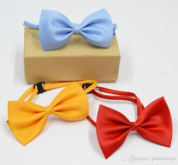 Bow tie 20 models models Baby Boy School Wedding Elastic Neckties neck Ties-Solid Plain colors Texture Child School Tie boy 10*5CM