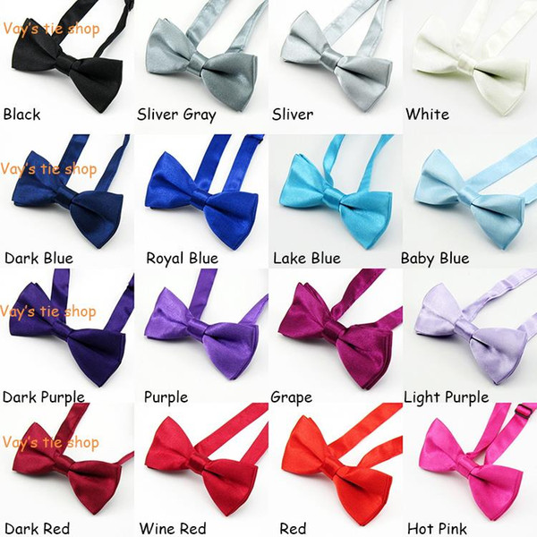 Classic Kid Suit Boy Baby Fashion Classic 24 Solid Color Adjustable Bowtie Red Black White Green Children Bow Tie Free shipping