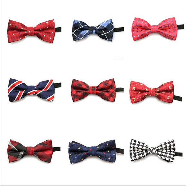 2019 New design children ties fashion solid color bow Casual dot ties for handsome boy gift