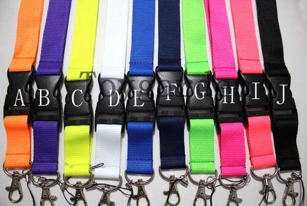 Free shipping 500pcs mix Solid colors neck Lanyard for ID Key chain Cell Phone,Man Women Boys Girls Neck Strap Lanyards ch-41