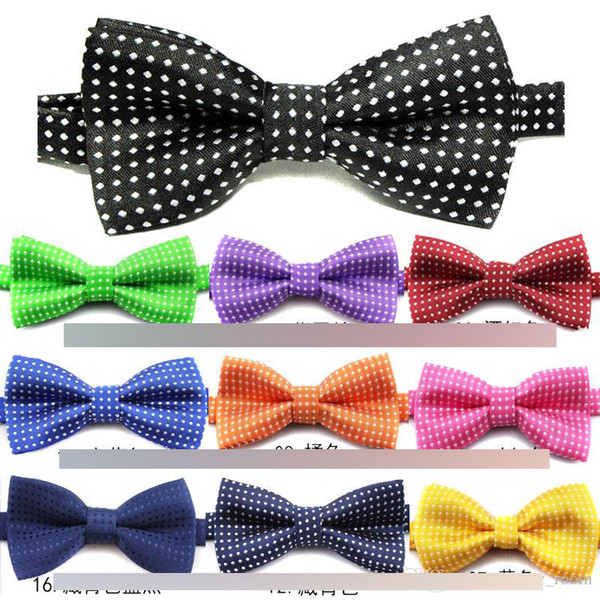 Fashion New Boys Ties Bows Polka Dots Printed Butterfly Children Bow tie England Gentelman Style Dot Kids Party Accessories 17 Colors A7059