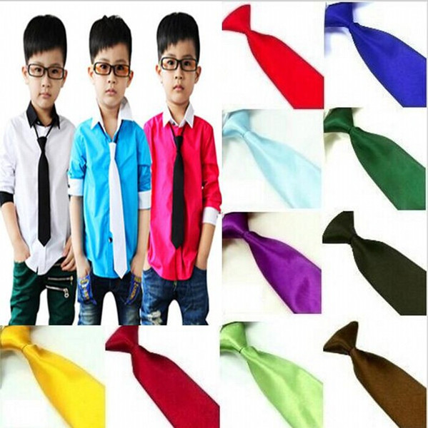 Hot Sale Kids Fashion Accessories Boys Neck Silk Ties Baby Neckties For Wedding and School Free Shipping