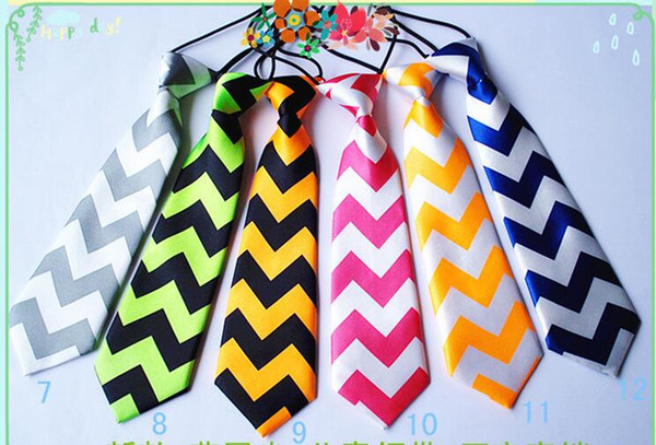 New Cute Chirldren Wedding Party Necktie Suit Baby Wave Stripe Printed Colorful Neckwear Fashion Boys Girls Elastic Tie School Kids Ties