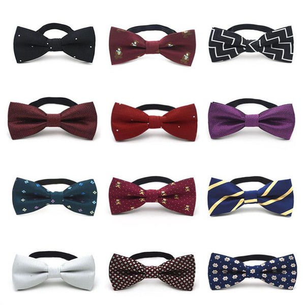 Children Kids Pre Tied Wedding Party Bow Tie Girls Boys Formal Tuxedo Satin Bowtie Necktie Colorful Christmas gift drop shipping