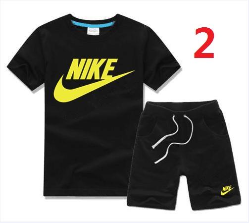 HOT SELL 2019 New classic Style Children's Clothing For Boys And Girls Sports Suit Baby Infant Short Sleeve Clothes Kids fashion Set 2-6 A