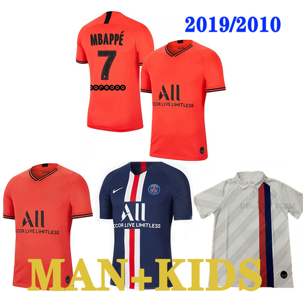 Thailand Maillots de foot 19 20 PSG soccer jersey 2019 2020 Paris MBAPPE germain jersey camisetas football kit champions shirt men kids sets