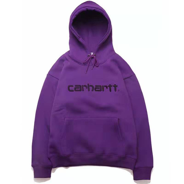 2019 fashion brand designers men and women new lovers suit carhart hooded embroidered letters plus velvet casual sweater tide M-XXL