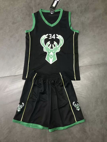HOT American basketball 34#(ANTETOKOUNMPO) super basketball star custom basketball clothing outdoor sports clothing for big children
