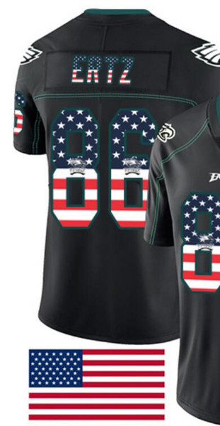 USA Flag Fashion Black Color Rush Limited Jersey Man's Philadelphia 9 10 11 86 Jersey Athletic & Outdoor American football jerseys 00