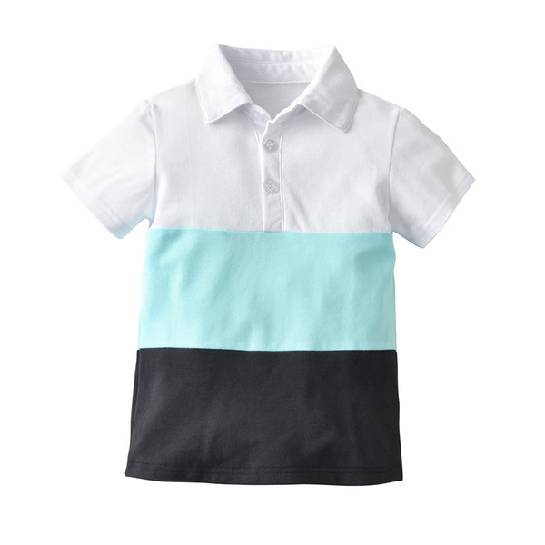 Latest Infant Baby Children's wear Summer Boy striped t shirt Design Polo shirt color block shirts polo Gym polo Fitness Exercise