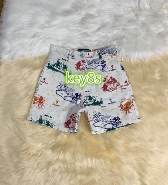 High end women's Denim Shorts Womens Color matching cartoon pictures printing Summer Fashion womensSlim Fashionable Short Trousers