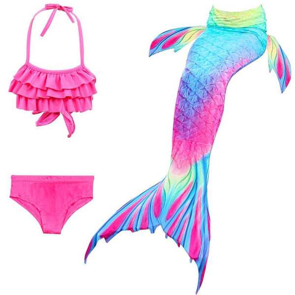 Children Mermaid Tails For Swimming Mermaid Tail With Girls Costumes Swim Swimsuit With Bikini Flipper