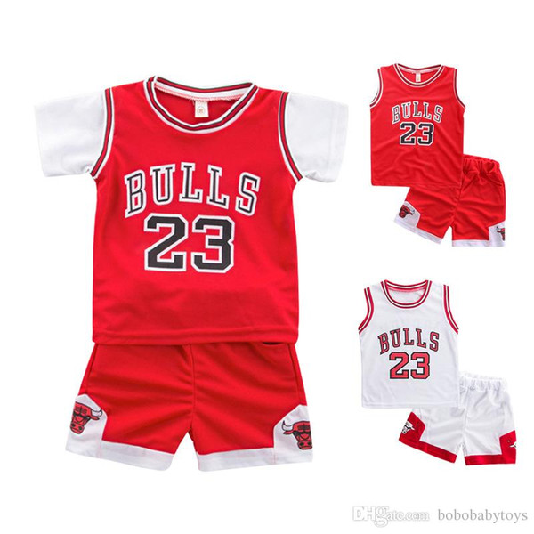 2-7 years boy and girl summer suit baby basketball football sleeveless vest shorts two-piece performance suit Breathable perspiration