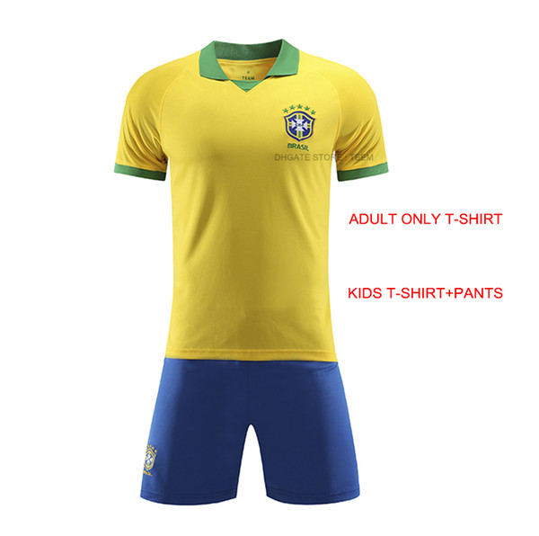 2019 Brazil home soccer jersey kids kit camisa de futebol copa america Brazilians camiseta de fútbol COUTINHO VINICIUS jersey football shirt