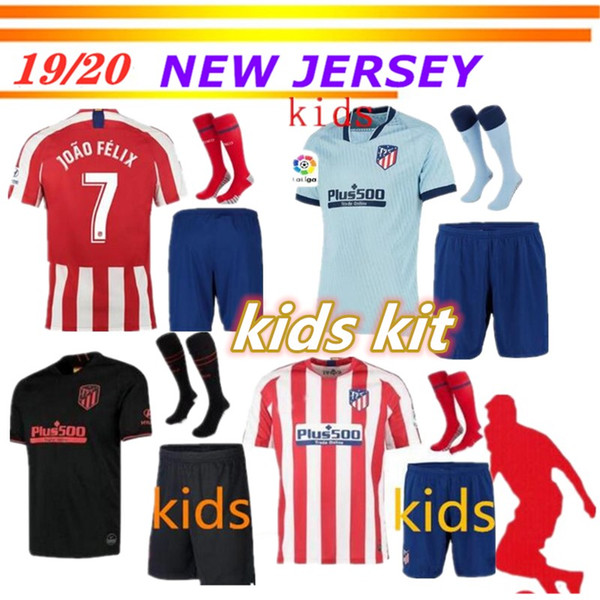 Atletico Madrid soccer jersey KIDS KIT 2019 João Félix KOKE GABI SAUL DIEGO COSTA GODIN 19 20 kids football shirt kit uniform Jerseys