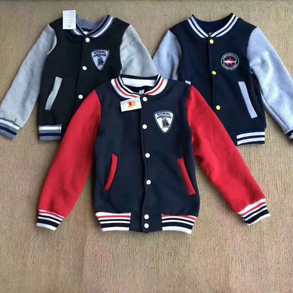 Childrens athletic outdoor apparel Childrens Sports Baseball Jacket Boys And Girls Together Color Plus Cashmere Children Jacket