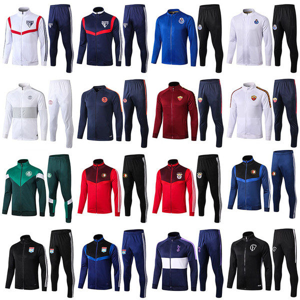 Paris White Training Clothes Adult Soccer Tracksuit Set Home Away Football Jackets Training Suit Autumn and Winter Training Suit 16 Styles