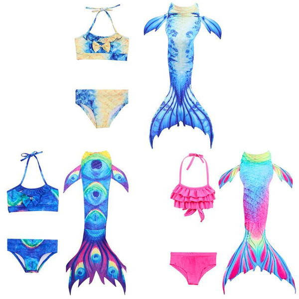 Kids Mermaid Swimsuit Bikini Girls Mermaid Tail Swim Suit Child's Wear Split Clothing Swimwear