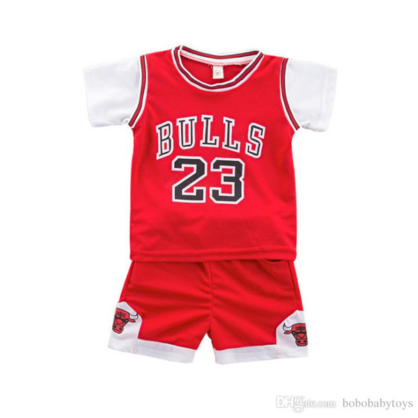 Boy girl clothes summer suit baby basketball football sleeveless vest shorts two-piece performance suit Breathable perspiration 4 Colors B86