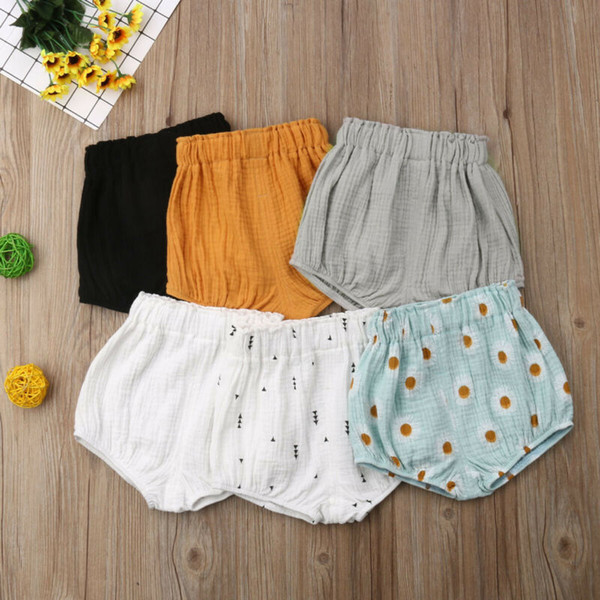 Casual Newborn Toddler Baby Boy Girls Kids Shorts Inflant Solid Colors High Waist Bottoms PP Bloomer Panties Shorts 6M-5T