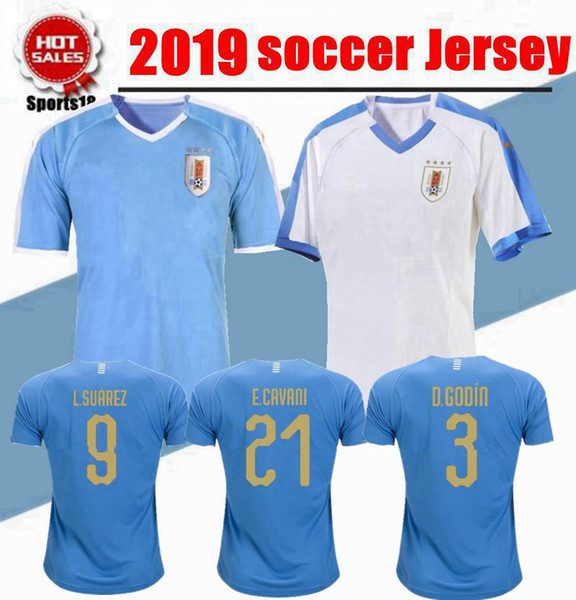 2019 Copa America Uruguay Soccer Jersey 19/20 Home 9 L.suarez 21 E.cavani Soccer Shirt #3 D.GODIN Away National Team Football Uniforms